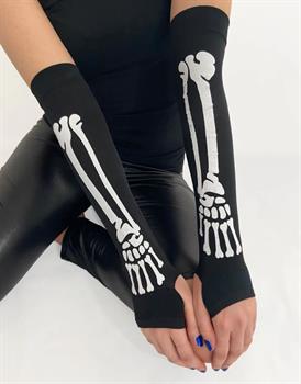 Skeleton Bone Fingerless Gloves