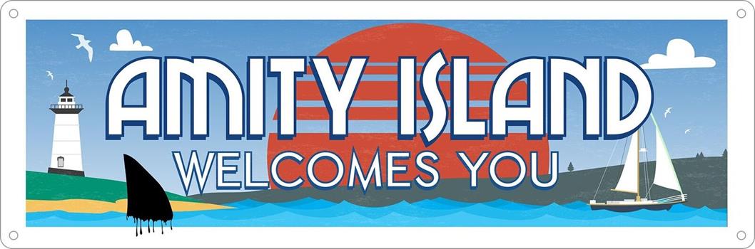 Amity Island Welcomes You Slim Tin Sign